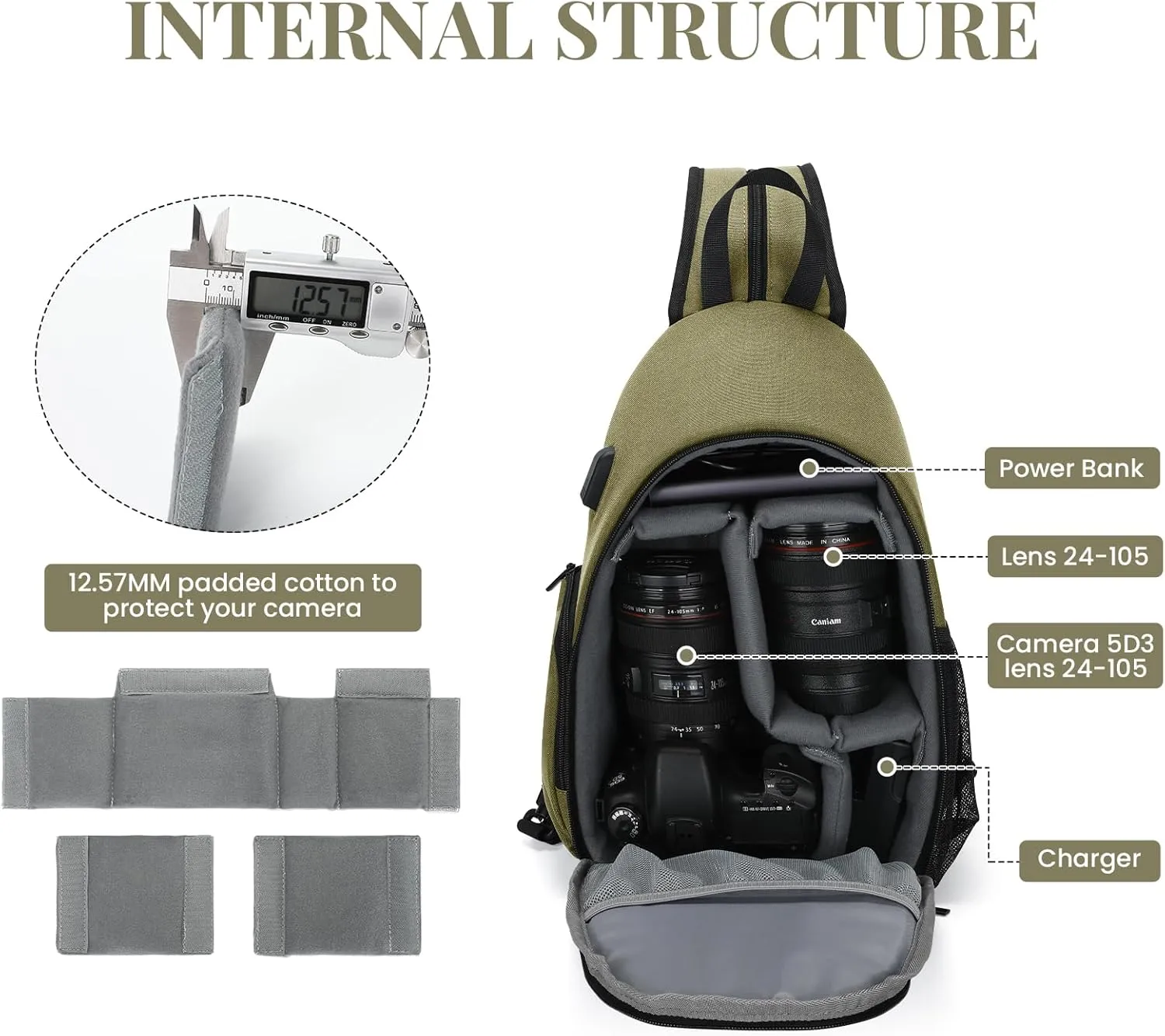 BAIGIO Camera Sling Bag Small Camera Backpack for Photographers,Water-resistant Camera Crossbody Bag Travel Caemra Backpack for DSLR SLR Mirrorless Camera