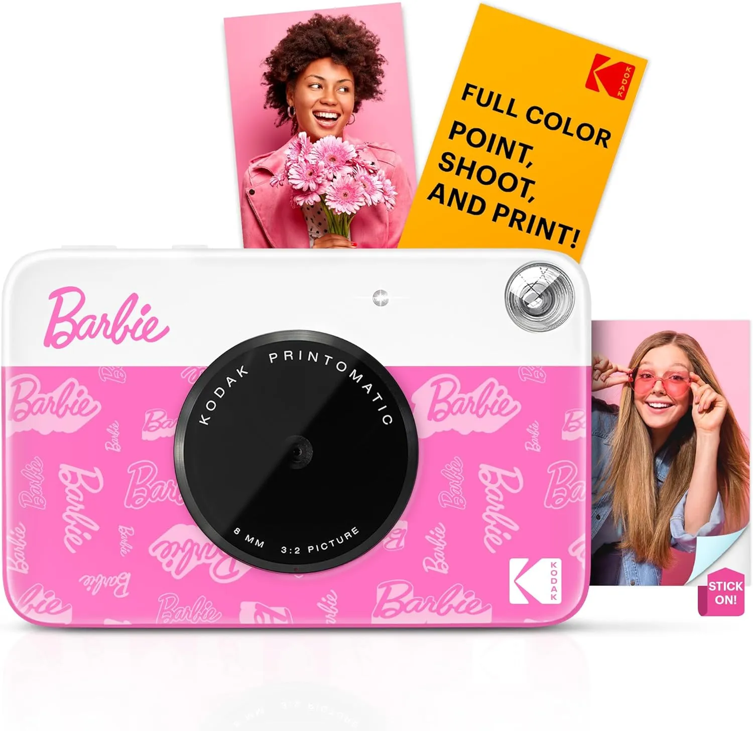 Barbie x Kodak Printomatic Full-Color Instant Print Digital Camera – 5MP Portable Barbie Camera Prints Colorful 2x3” Sticky-Back Photos – Signature Style