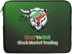 Bear Vs Bull Stock Market Trading Laptop Sleeve 13/15 Inch Briefcase Cover Shockproof Protective Case Handbags Portable Laptop Bag