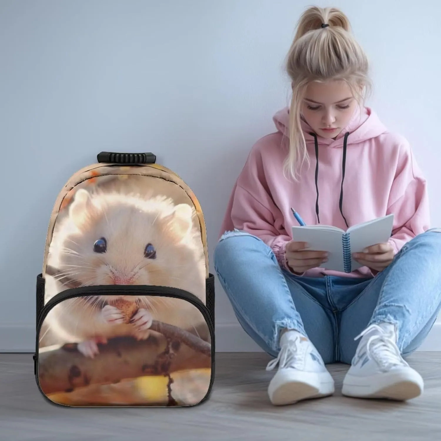 Beauty Collector Hamster Nut Tree Autumn Backpacks Travel Laptop School Book Bag for Teens Kids
