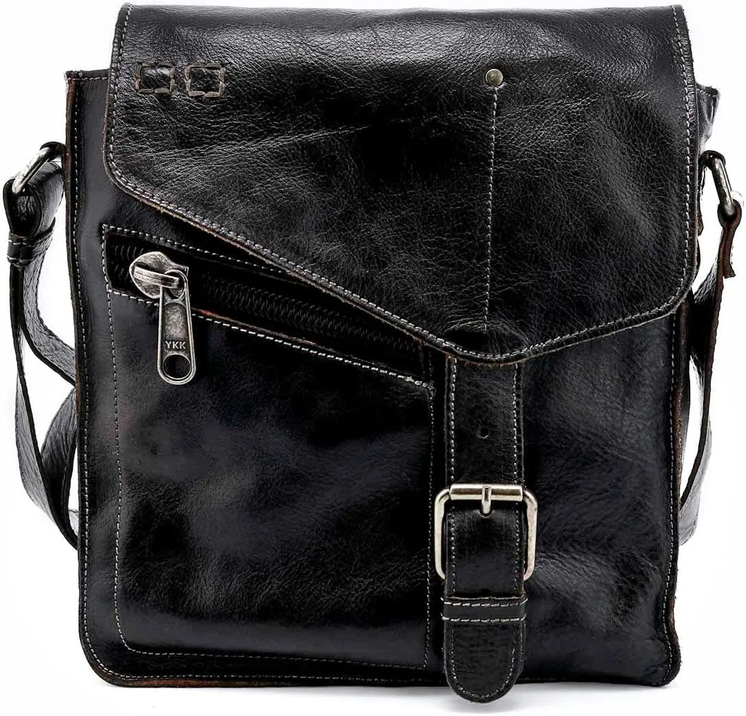Bed|Stu Venice Beach Leather Crossbody (Black Rustic)