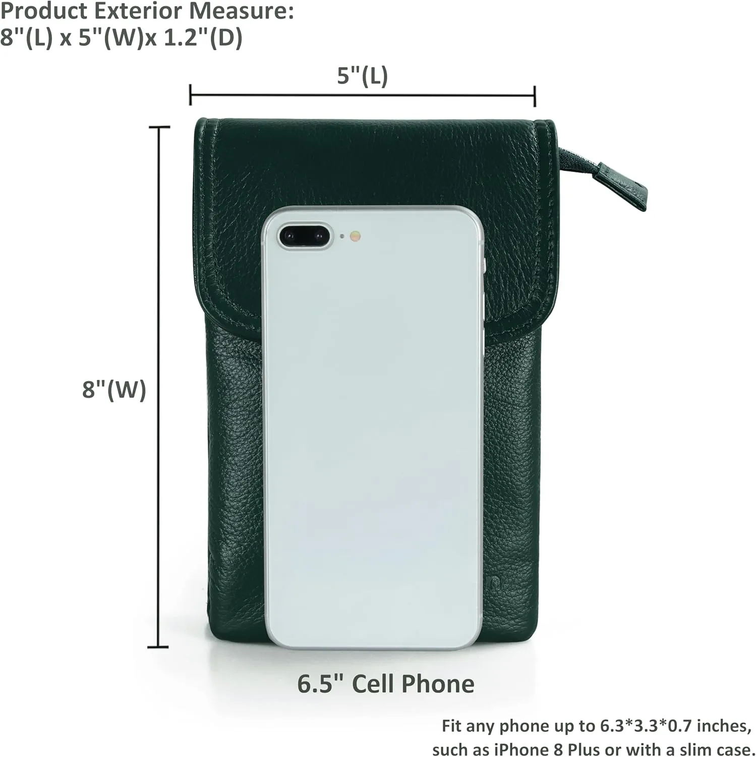 befen Genuine Leather Small Crossbody Bags for Women Cell Phone Bag Cross Body Purses,Silver Zipper