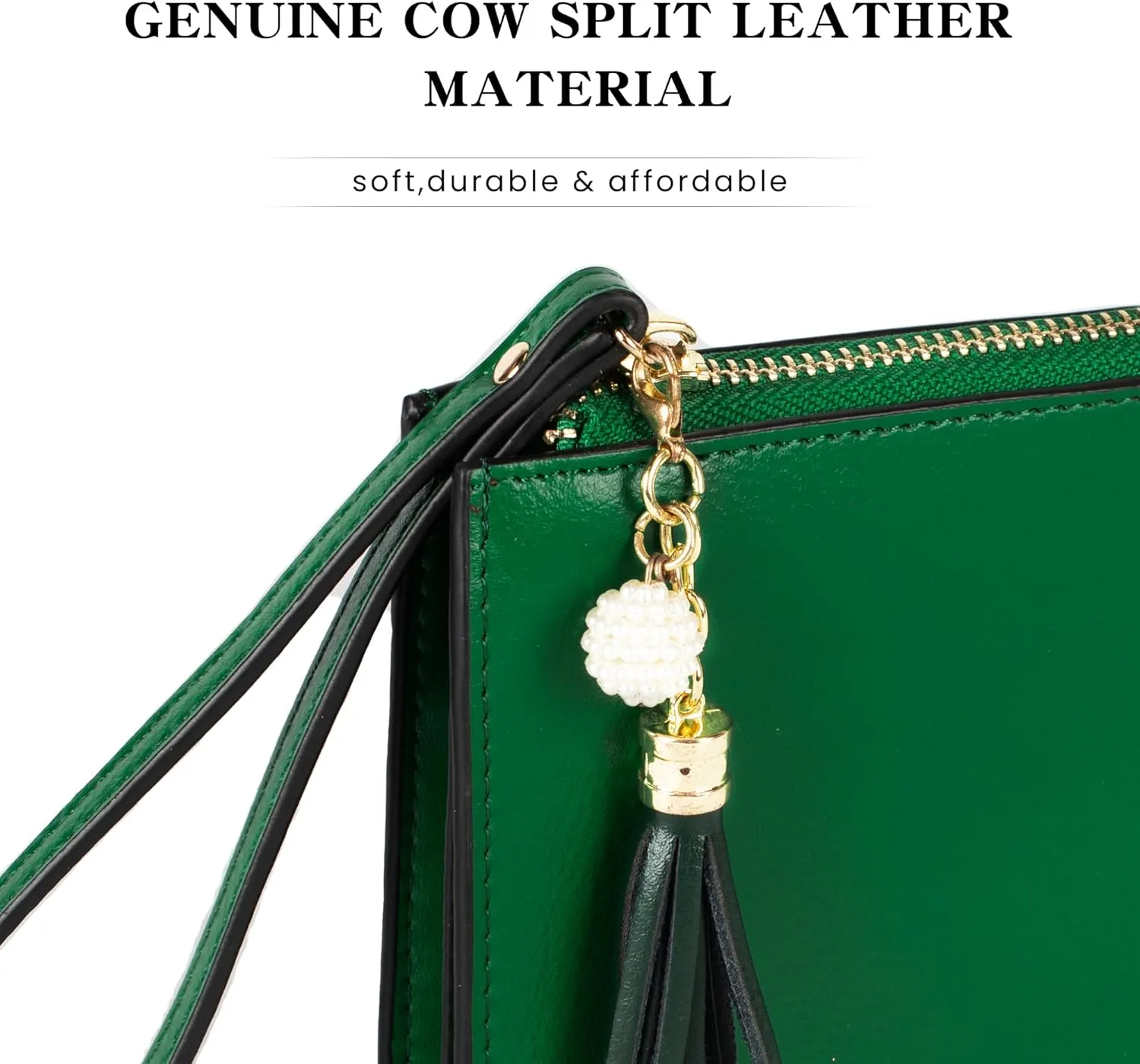 befen Genuine Leather Wristlet Clutch for Women Ultra-Slim Ladies Credit Card Holder Wallet Purses with RFID Protection