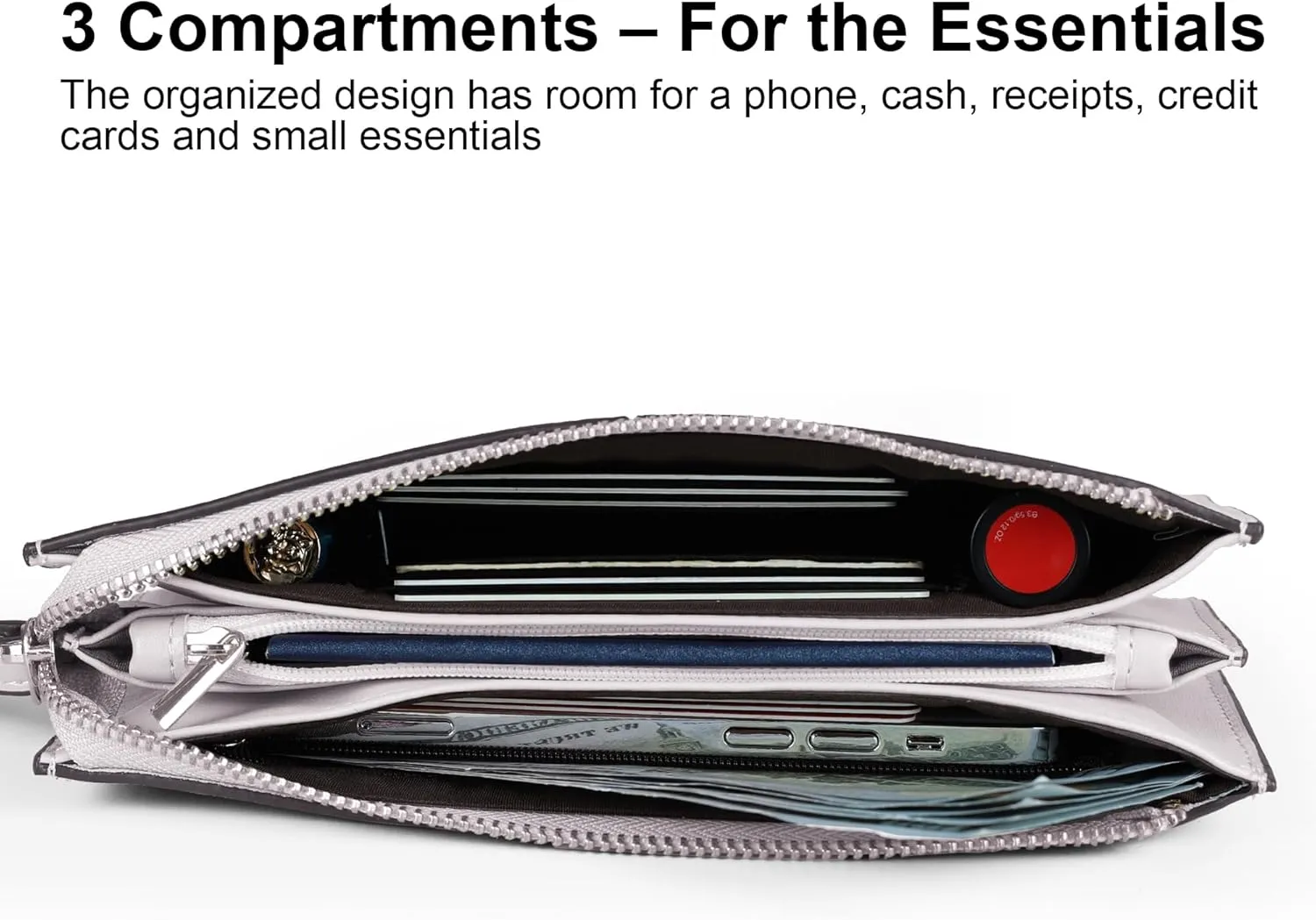 befen Genuine Leather Wristlet Clutch for Women Ultra-Slim Ladies Credit Card Holder Wallet Purses with RFID Protection