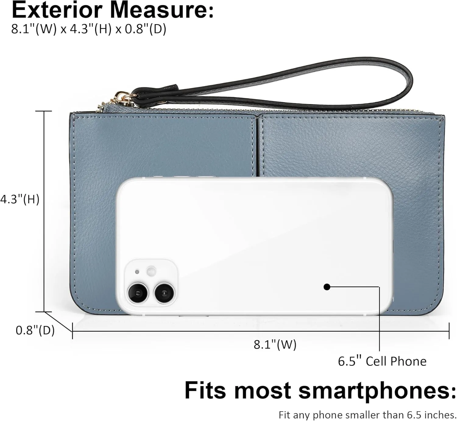 befen Genuine Leather Wristlet Clutch for Women Ultra-Slim Ladies Credit Card Holder Wallet Purses with RFID Protection