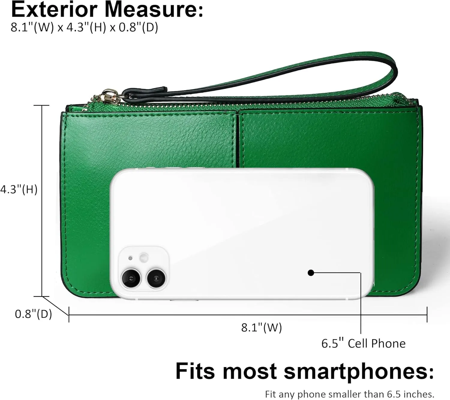 befen Genuine Leather Wristlet Clutch for Women Ultra-Slim Ladies Credit Card Holder Wallet Purses with RFID Protection