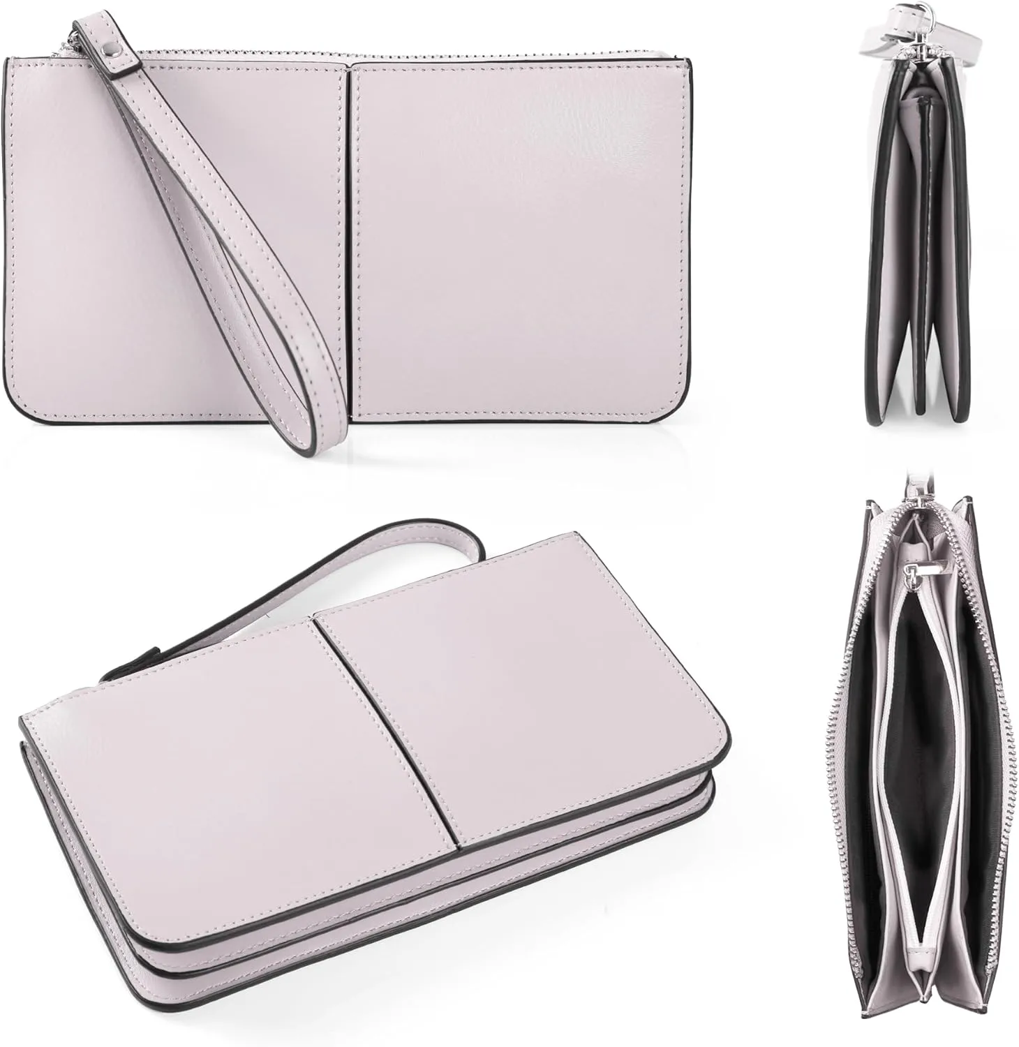 befen Genuine Leather Wristlet Clutch for Women Ultra-Slim Ladies Credit Card Holder Wallet Purses with RFID Protection