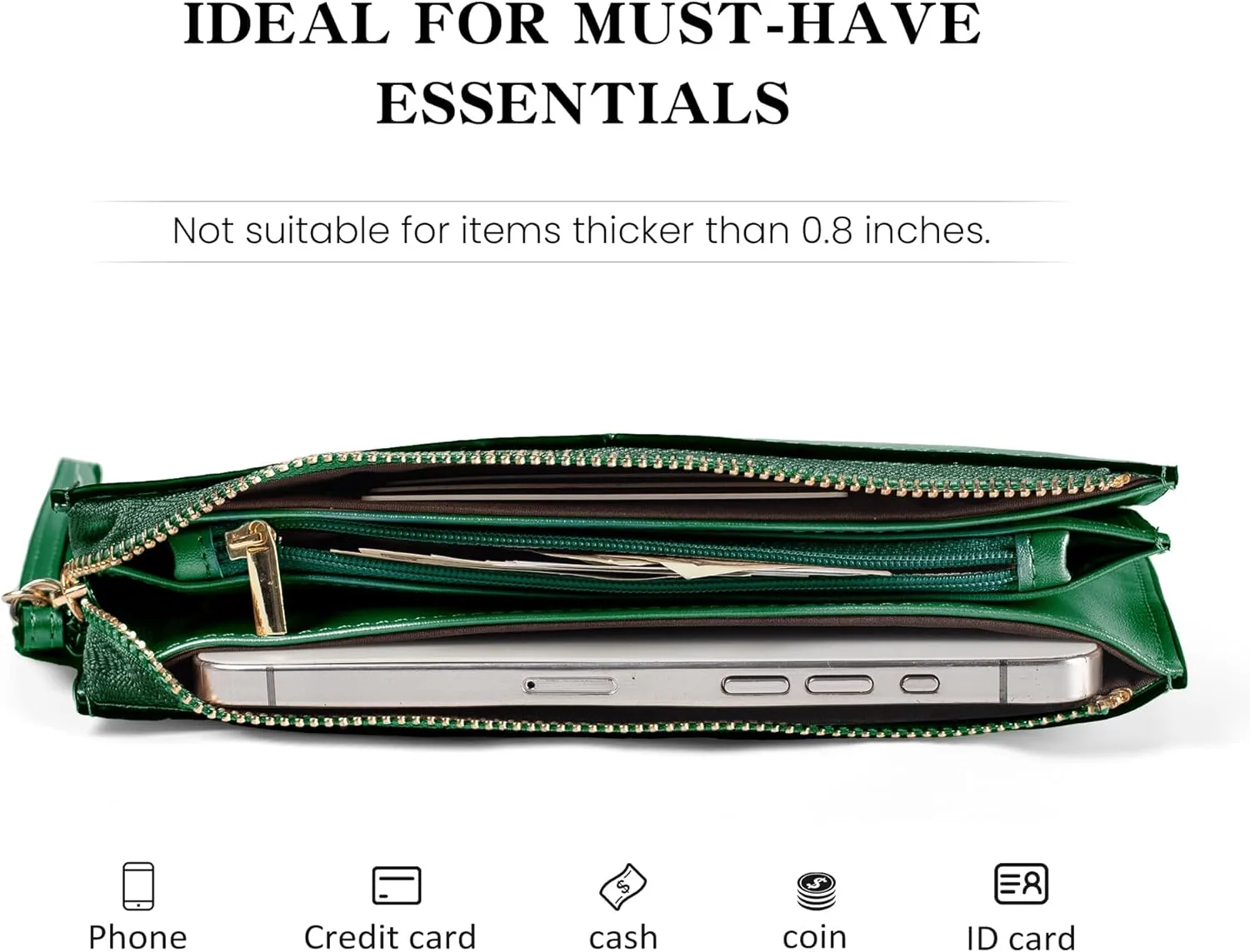 befen Genuine Leather Wristlet Clutch for Women Ultra-Slim Ladies Credit Card Holder Wallet Purses with RFID Protection