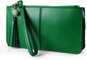 befen Genuine Leather Wristlet Clutch for Women Ultra-Slim Ladies Credit Card Holder Wallet Purses with RFID Protection