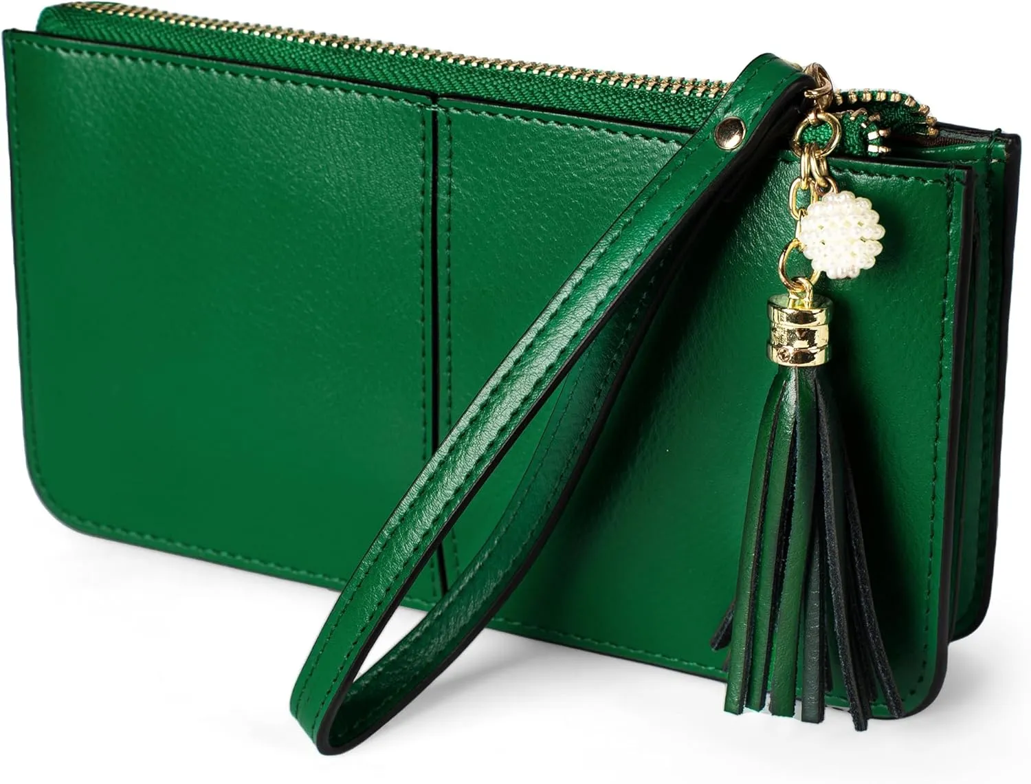 befen Genuine Leather Wristlet Clutch for Women Ultra-Slim Ladies Credit Card Holder Wallet Purses with RFID Protection