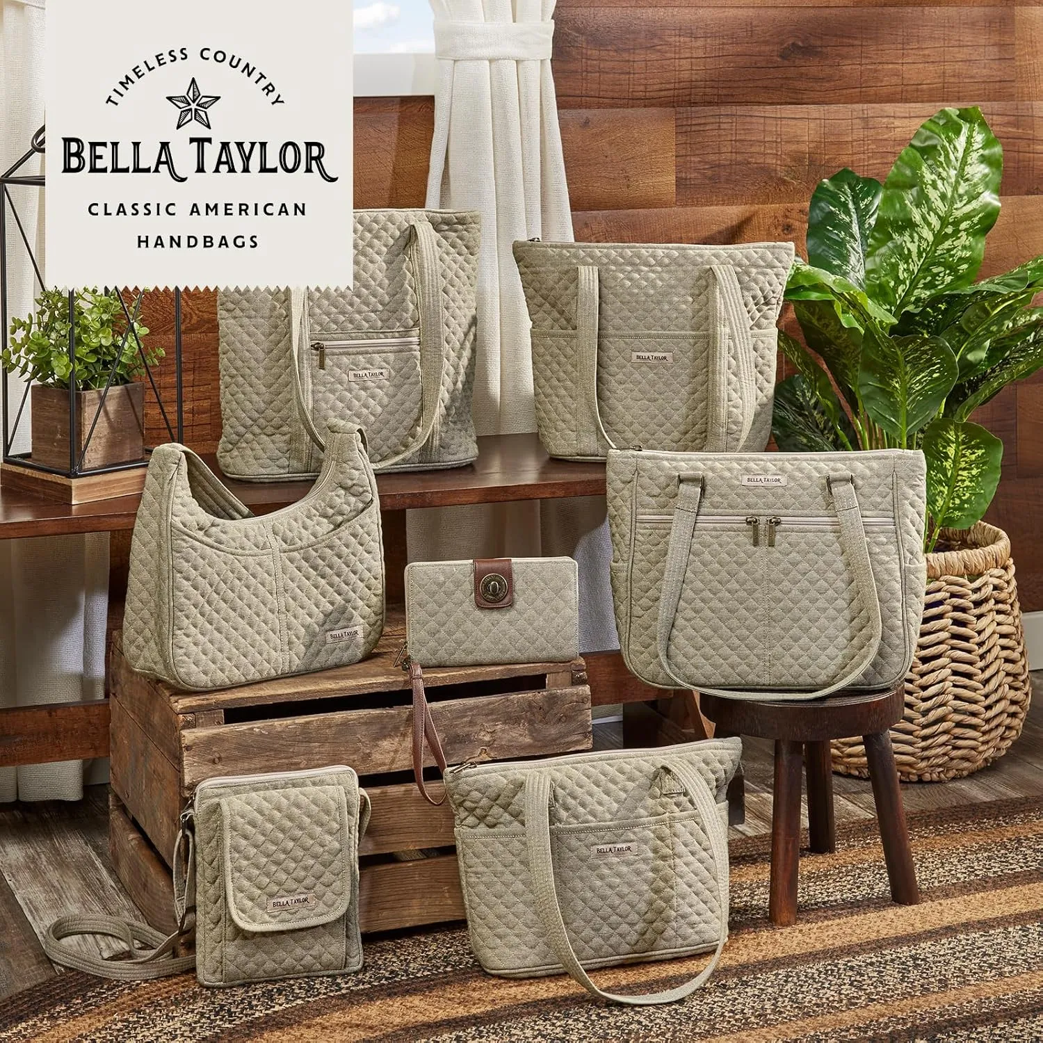 Bella Taylor Blakely - Hobo Shoulder Bag for Women - Lightweight Quilted Fabric Purse with Pockets