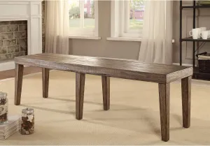 Benjara Benzara Wooden Bench with Tapered Leg, Brown,