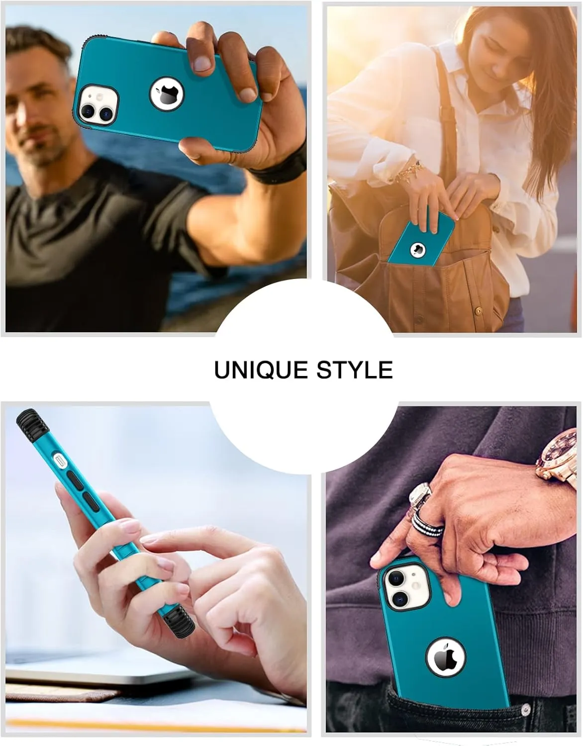 BENTOBEN for iPhone 12 Case, Phone Case iPhone 12 Pro, Heavy Duty 2 in 1 Full Rugged Shockproof Protection Hybrid Hard PC Bumper Drop Protective Girl Women Boy iPhone 12/12 Pro Cover, Deep Blue/Black
