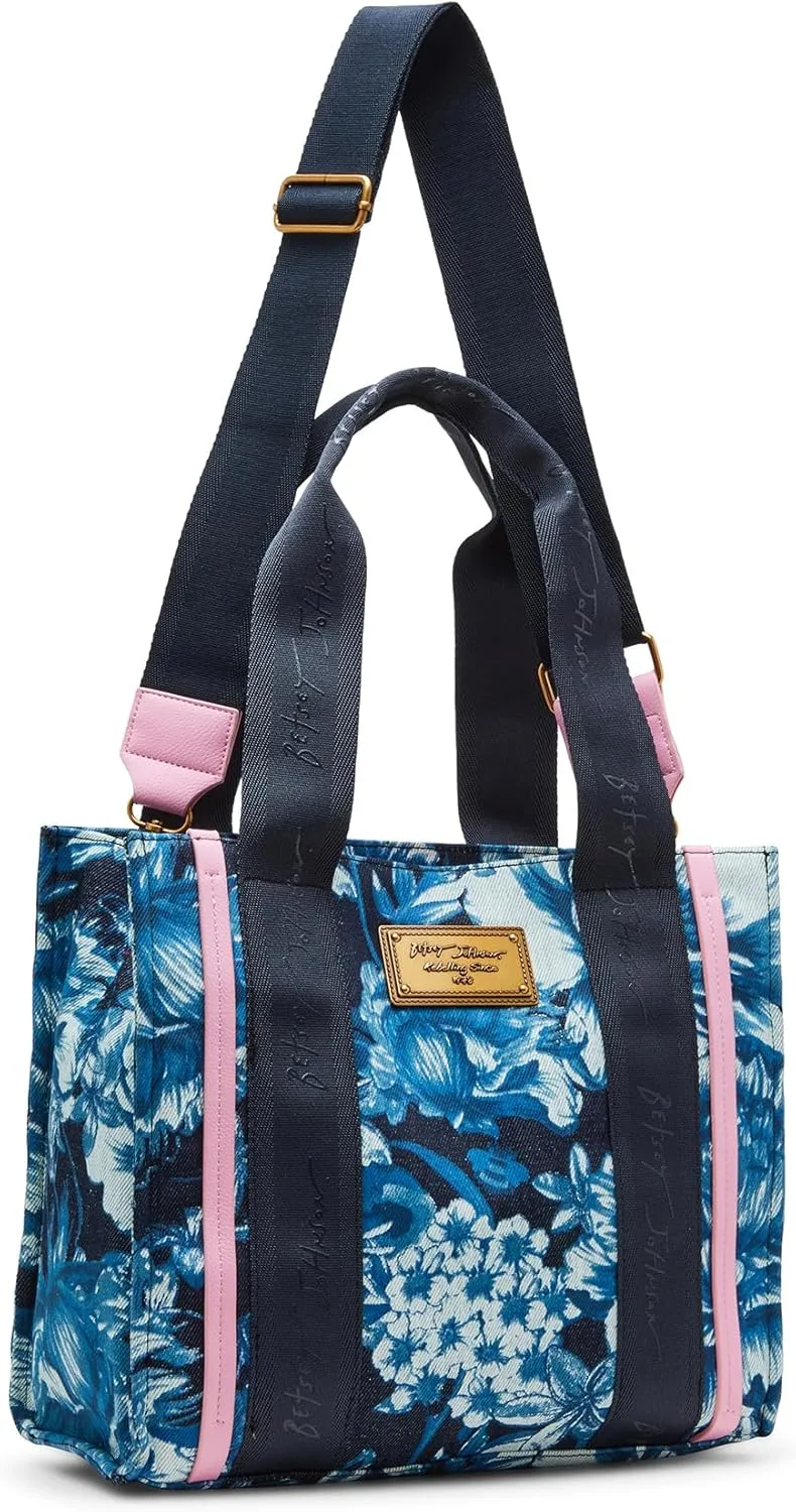Betsey Johnson Small Denim Tote, Blue