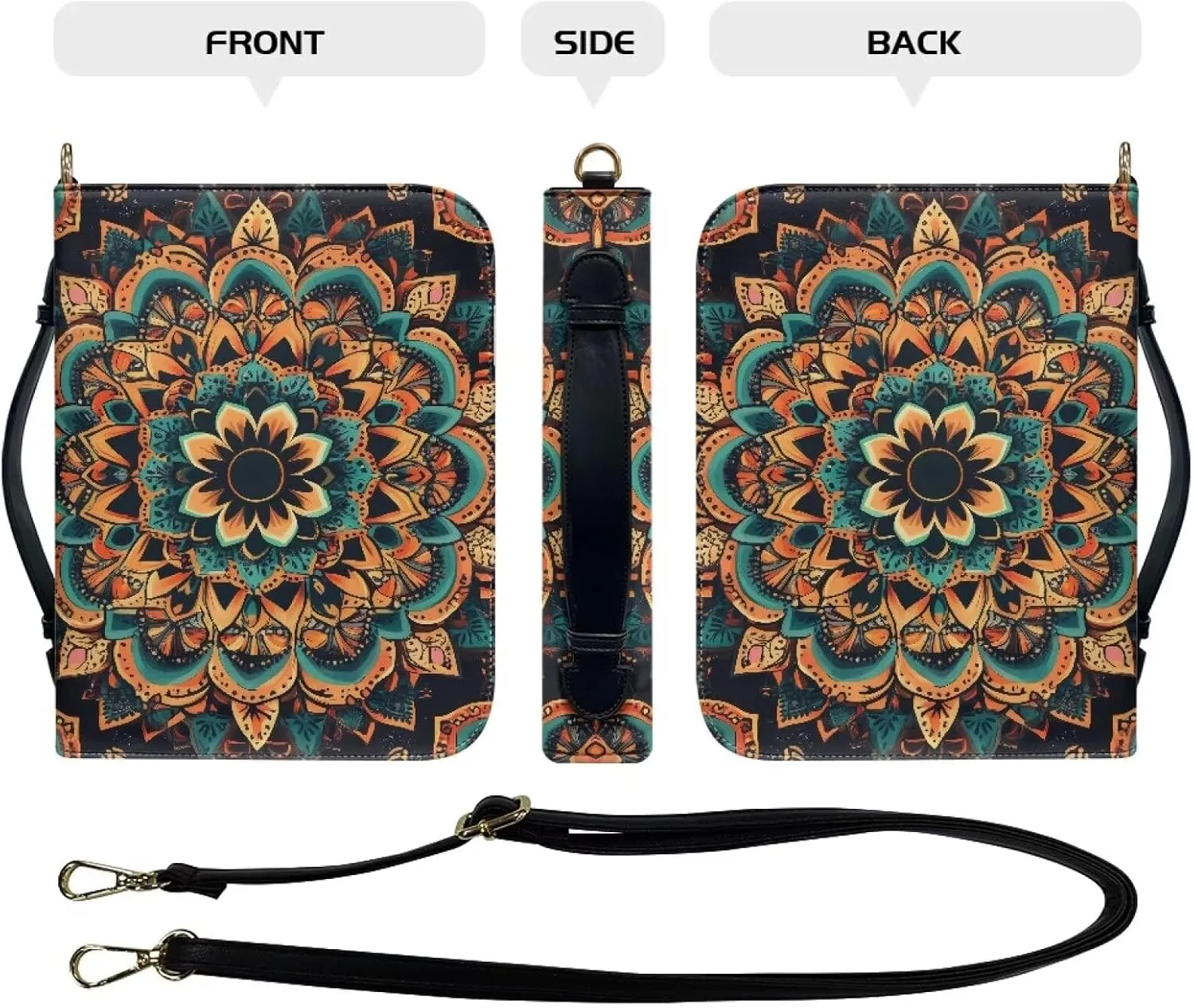 Bible Cover Case for Women with Detachable Strap,PU Leather Bible Cover for Girl Church Book Cover Custom