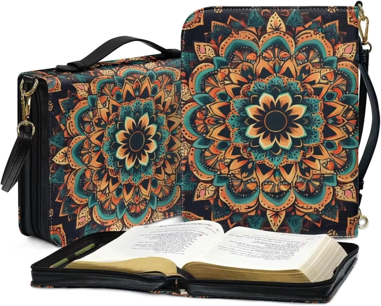 Bible Cover Case for Women with Detachable Strap,PU Leather Bible Cover for Girl Church Book Cover Custom