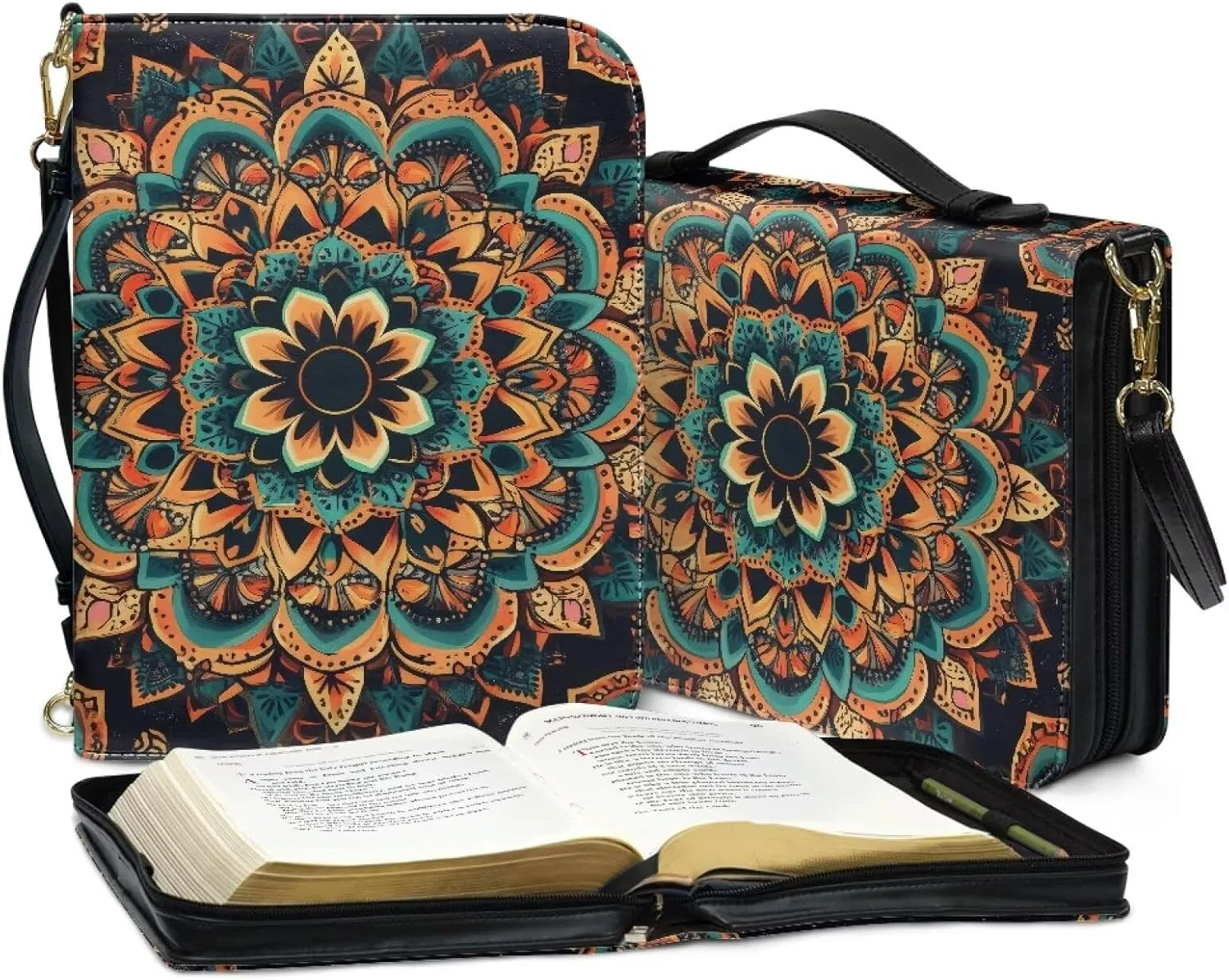 Bible Cover Case for Women with Detachable Strap,PU Leather Bible Cover for Girl Church Book Cover Custom