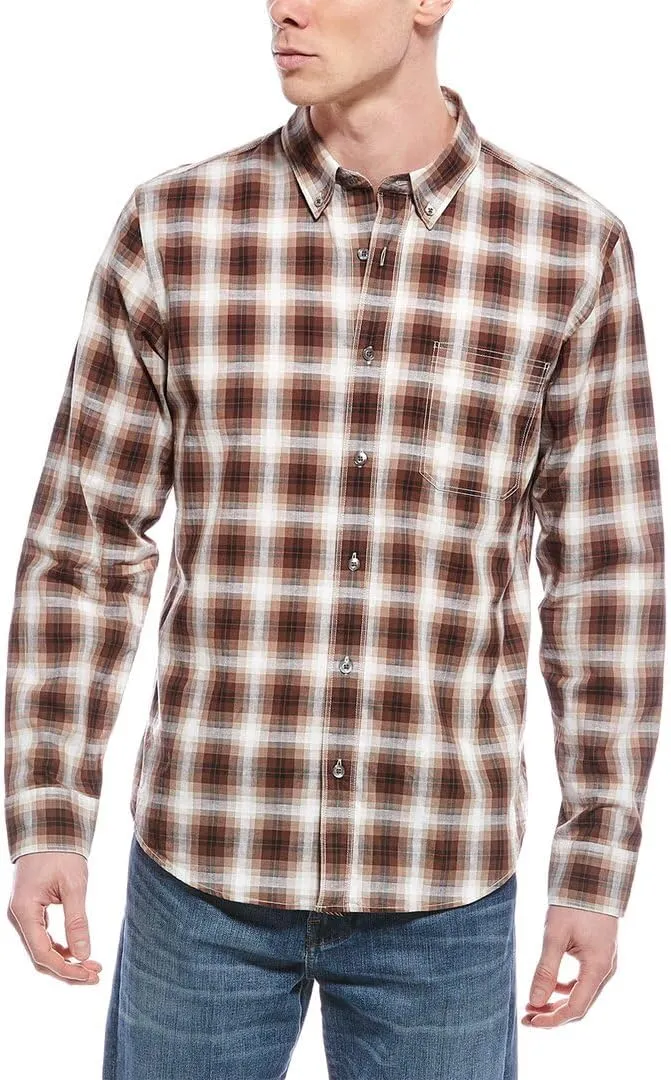 Billy Reid Mens Tuscumbia Linen-Blend Shirt, Xl, Grey