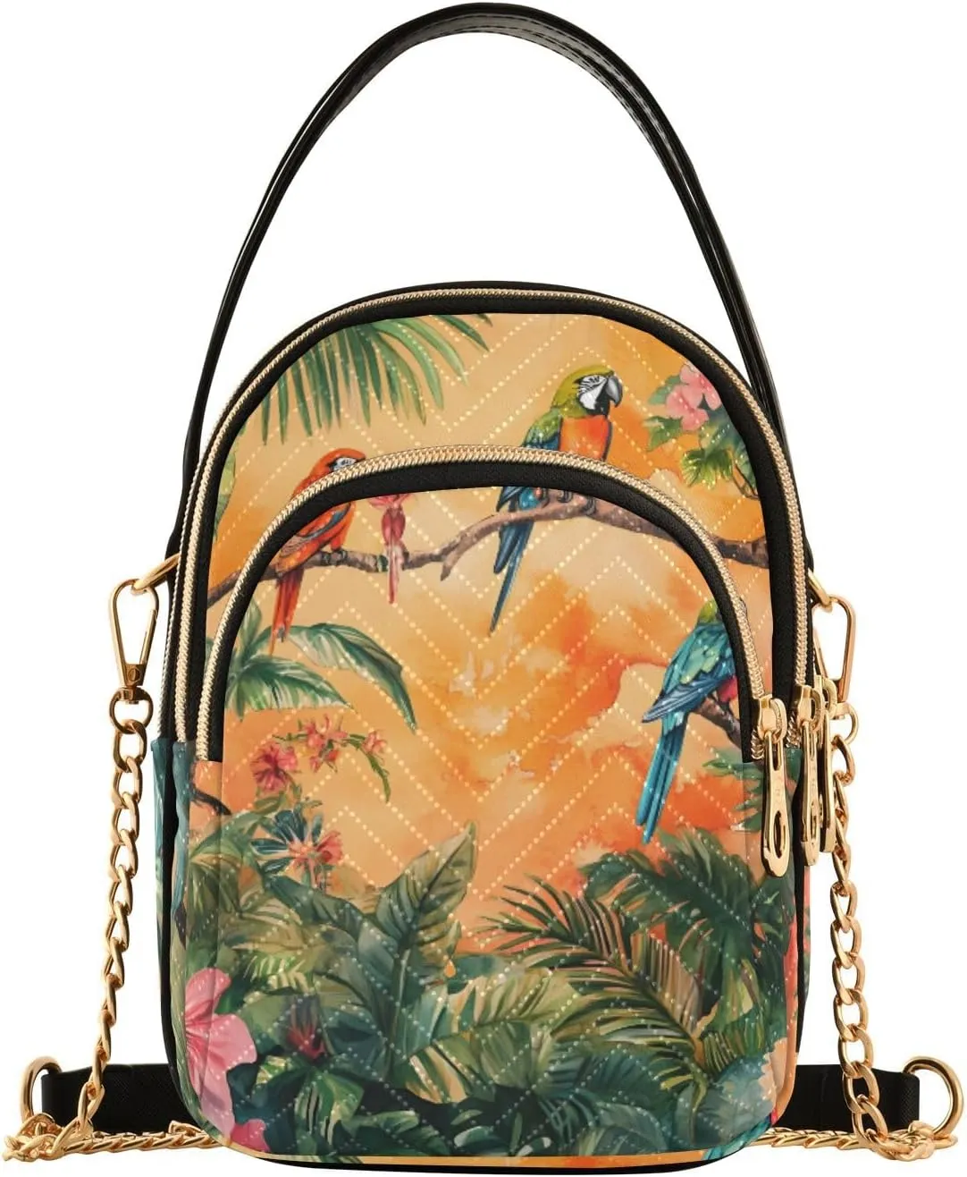 Bird Parrot Flowers Spring Small Crossbody Bags for Women Adjustable Strap Purses Travel Handbags 20861096