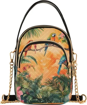 Bird Parrot Flowers Spring Small Crossbody Bags for Women Adjustable Strap Purses Travel Handbags 20861096