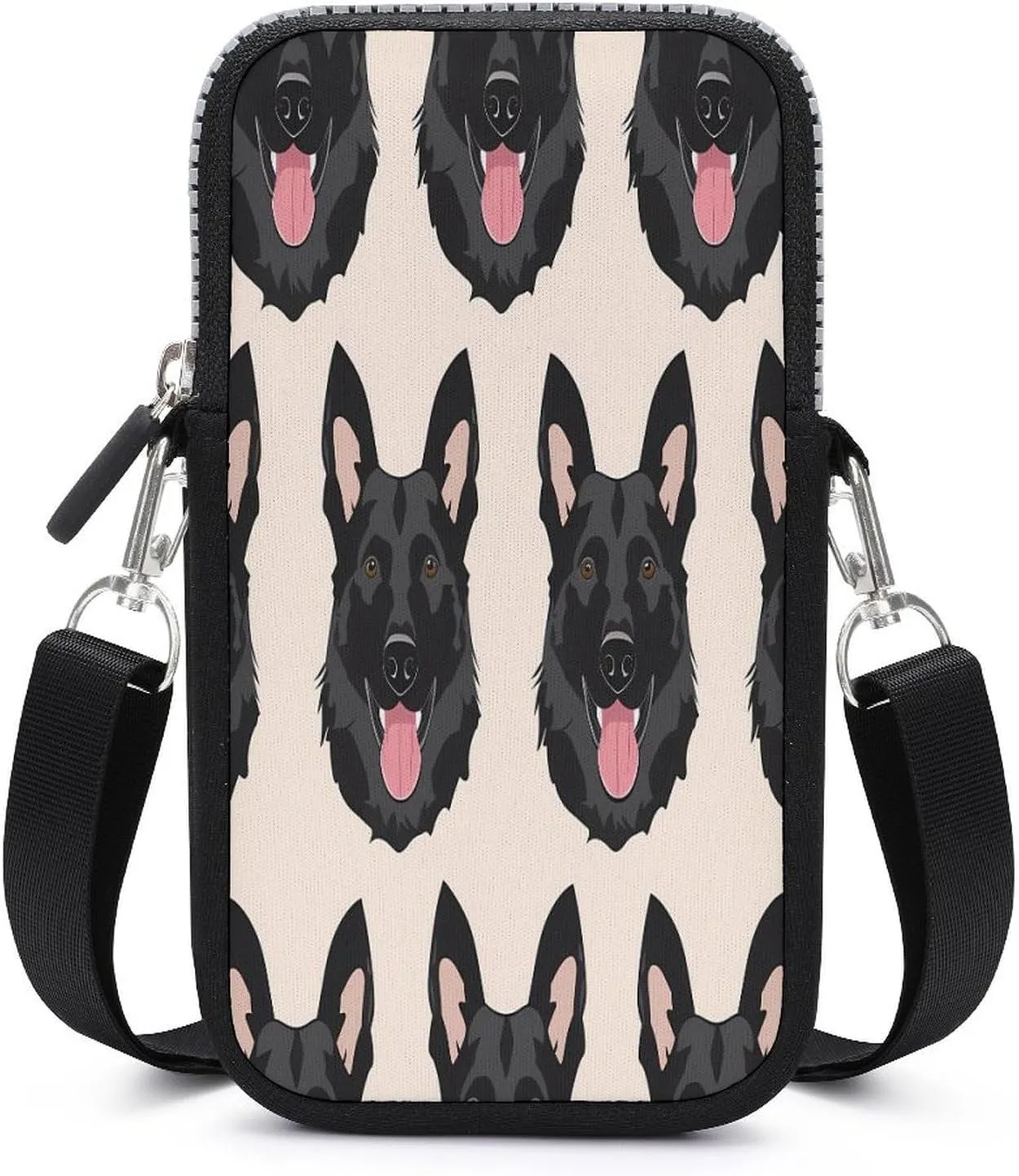 Black German Shepherd Small Crossbody Bags Cell Phone Purses Travel Pouch Shoulder Bag for Women Men