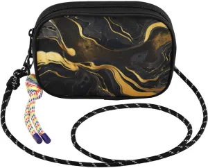 Black Gold Marble Crossbody Bag for Women Cell Phone Purses Women's Small Shoulder Handbags Wallet Purse with Strap