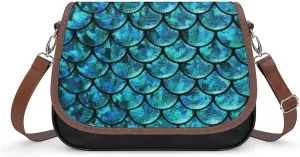 Blilng Fish Dragon Scales Crossbody Bag Anti-Theft Side Shoulder Bags Adjustable Leather Messenger Bag Unisex