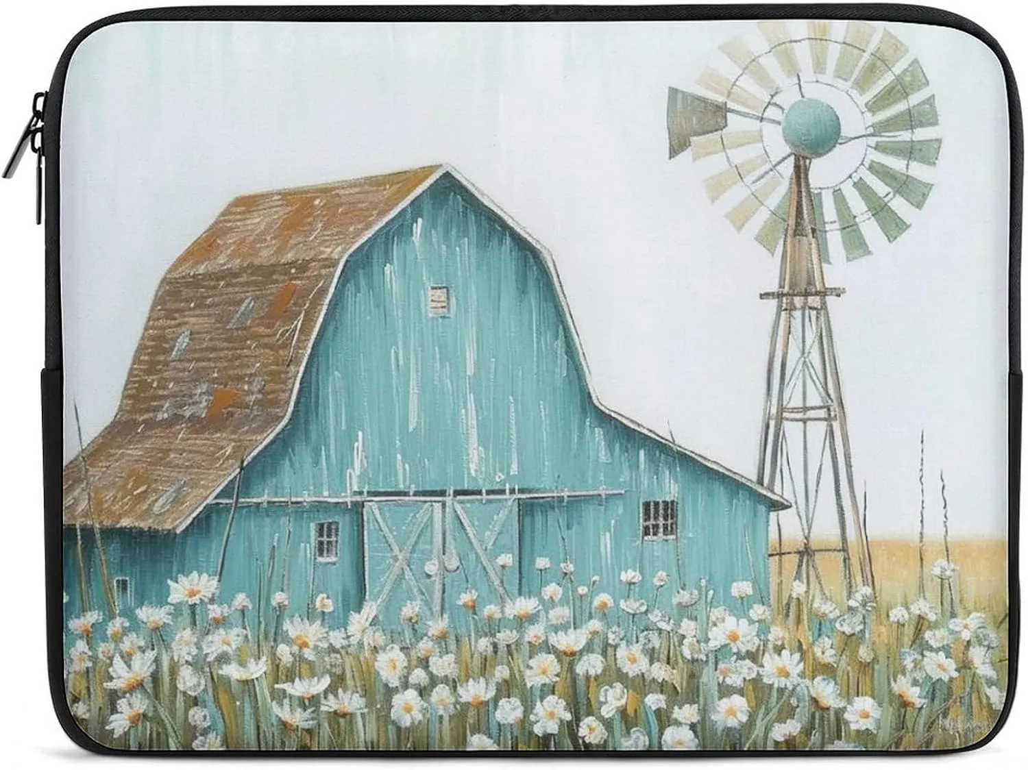 Blue Barn Windmill Laptop Sleeve 13/15 Inch Durable Briefcase Cover Shockproof Protective Case Handbags Portable Laptop Bag