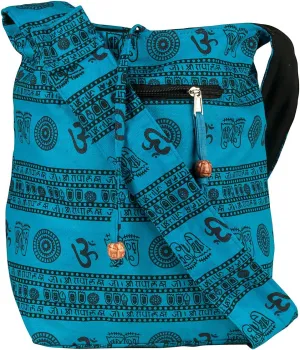 Blue Patchwork Handmade Crossbody Large Hobo Shoulder Bag Hippie Boho Fashion Everyday Casual Unique