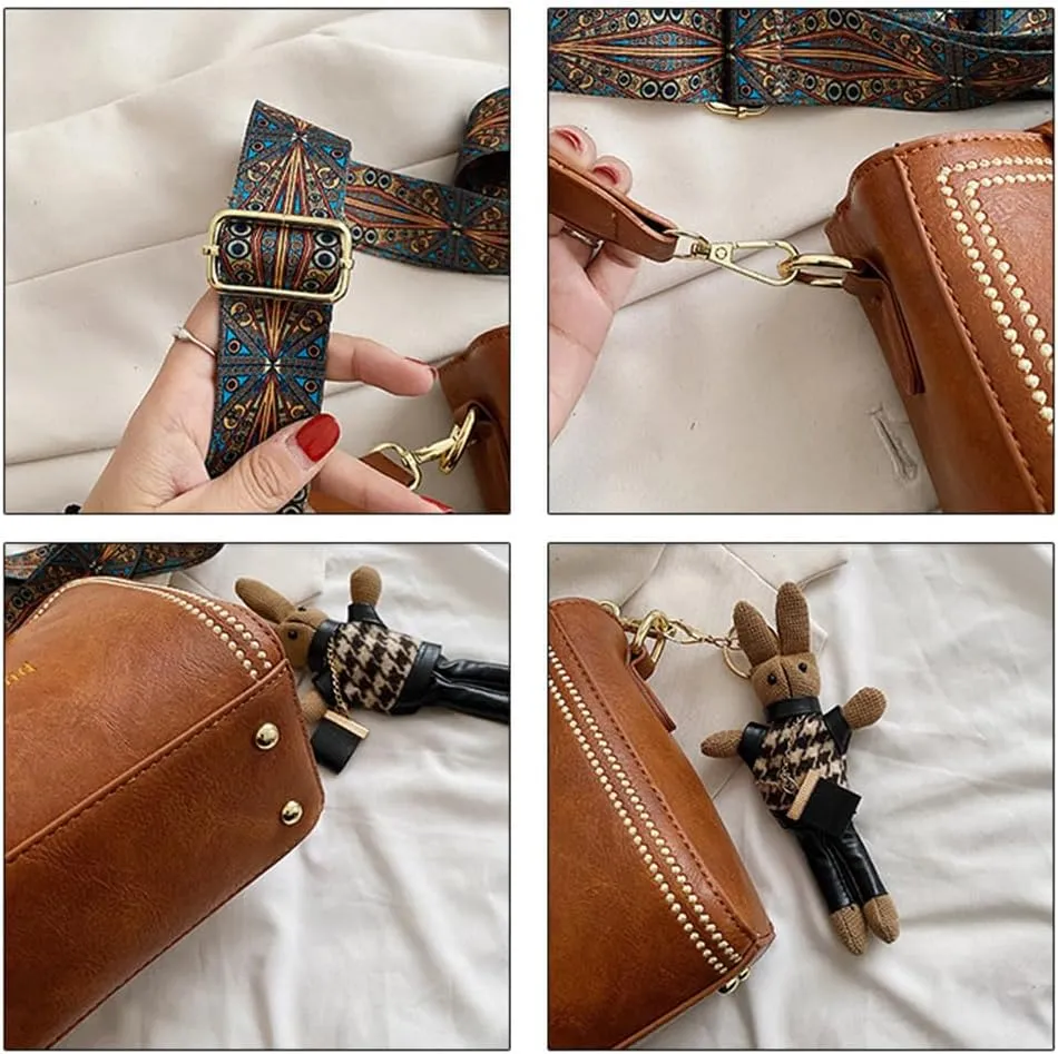 Bootara Bucket Bag,Bootara Women'S Vintage Bunny Charm Bucket Bag Convertible,Bootara Crossbody Purse
