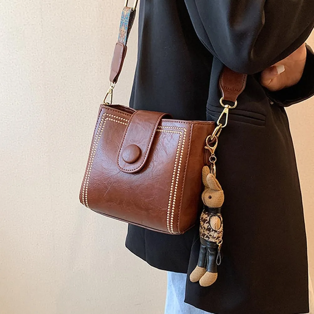 Bootara Bucket Bag,Bootara Women'S Vintage Bunny Charm Bucket Bag Convertible,Bootara Crossbody Purse