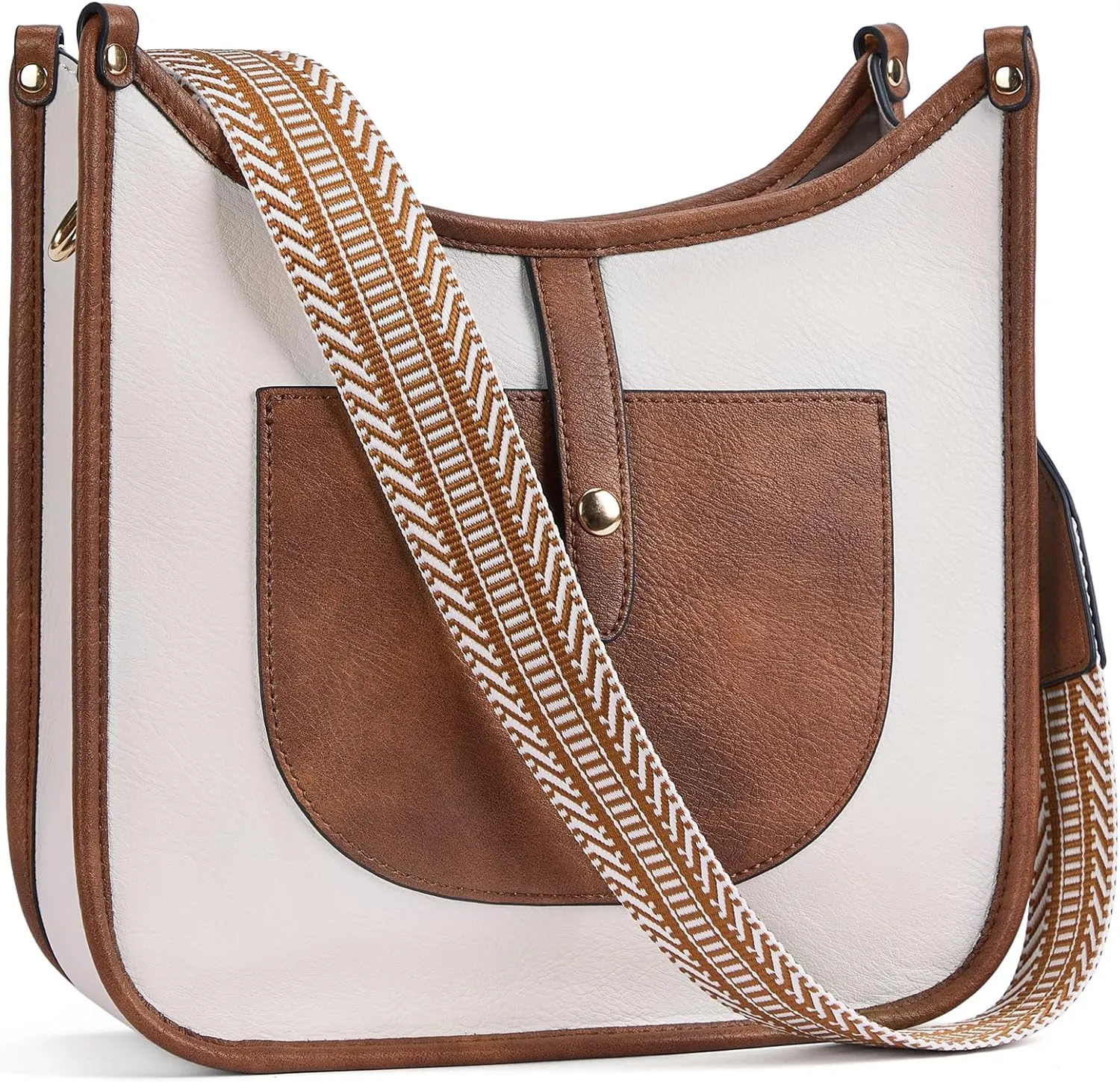 BOSTANTEN Crossbody Bags for Women Trendy Vegan Leather Hobo Handbags Fashion Shoulder Purse with Adjustable Guitar Strap