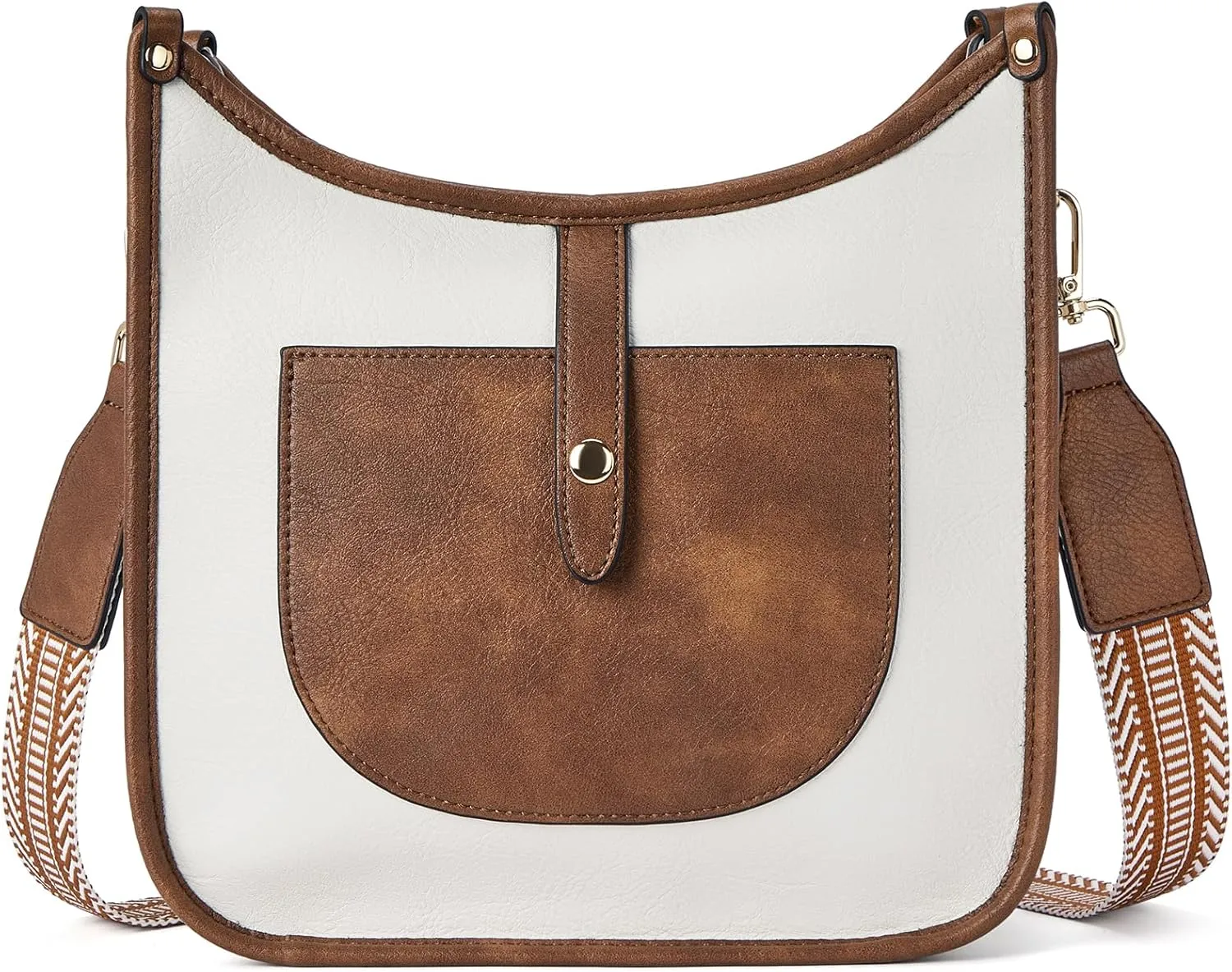 BOSTANTEN Crossbody Bags for Women Trendy Vegan Leather Hobo Handbags Fashion Shoulder Purse with Adjustable Guitar Strap