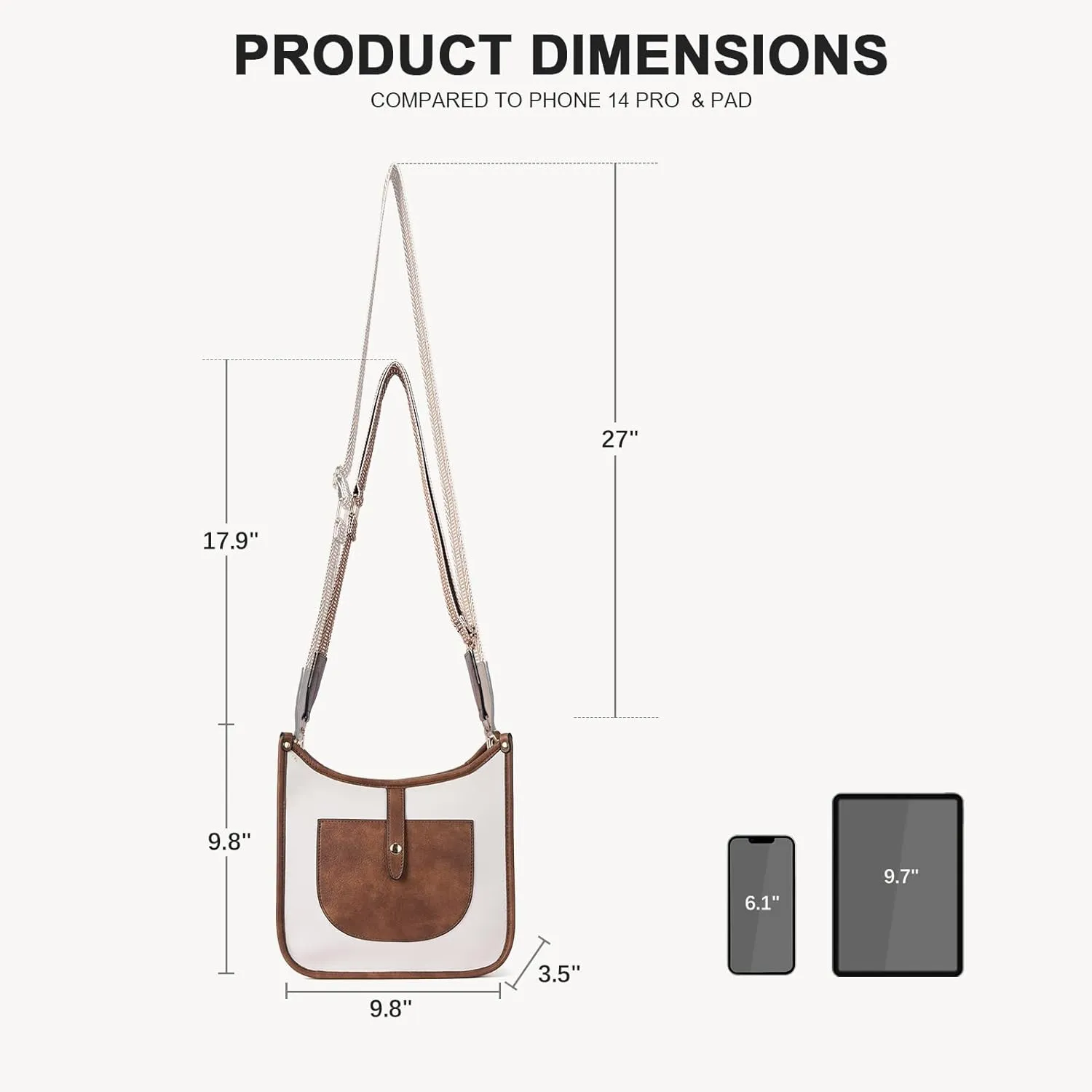 BOSTANTEN Crossbody Bags for Women Trendy Vegan Leather Hobo Handbags Fashion Shoulder Purse with Adjustable Guitar Strap