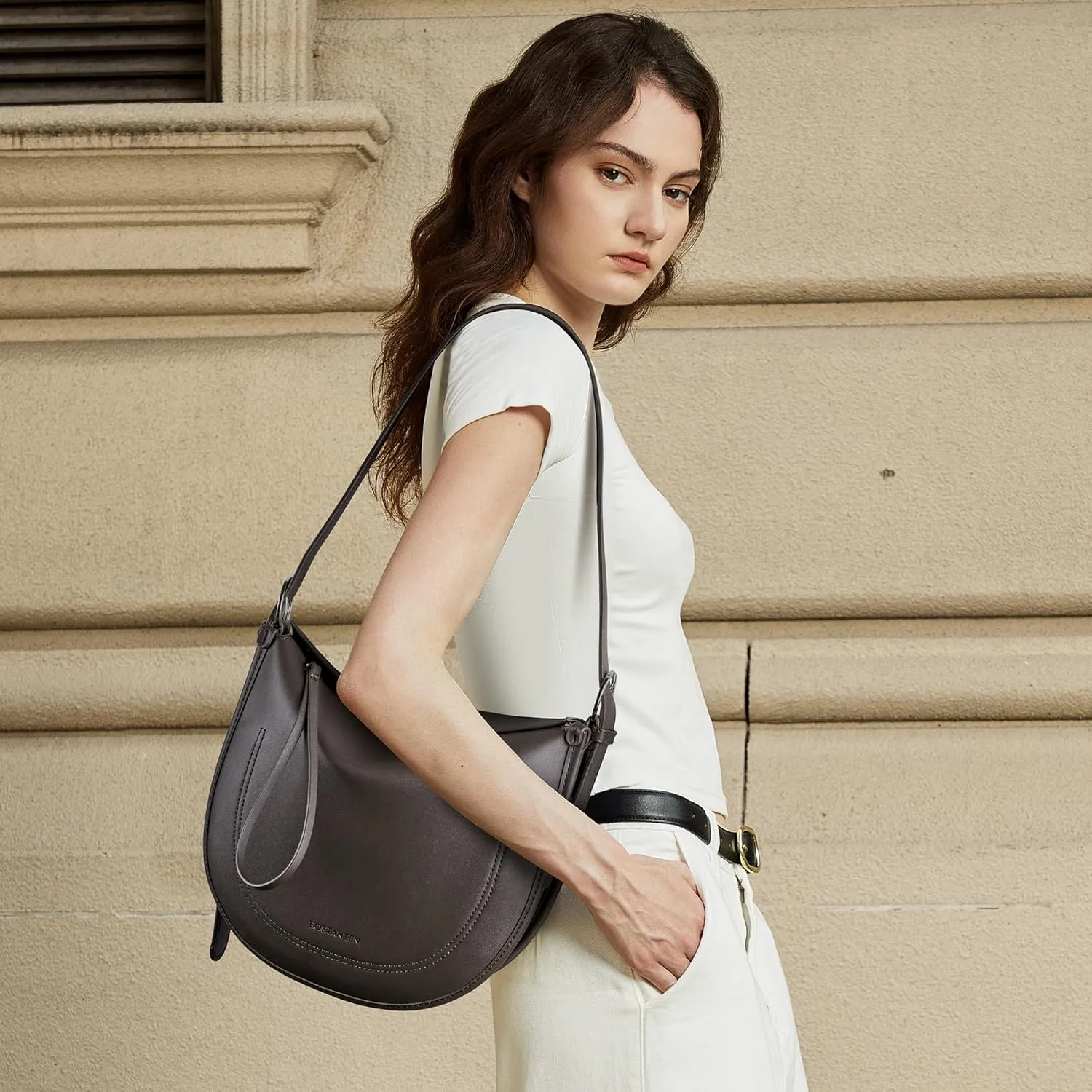 BOSTANTEN Shoulder Bag for Women Trendy Crossbody Purses Vegan Leather Handbag With Adjustable Strap