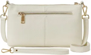 BOSTANTEN Small Crossbody Purse Leather Wristlet Purses for Women with Zipper Pocket Casual Clutch Bags