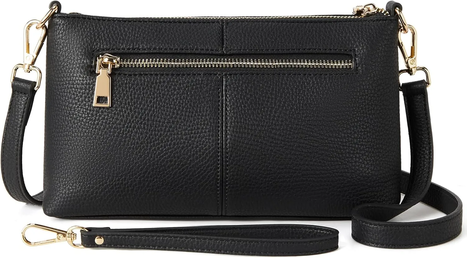 BOSTANTEN Small Crossbody Purse Leather Wristlet Purses for Women with Zipper Pocket Casual Clutch Bags