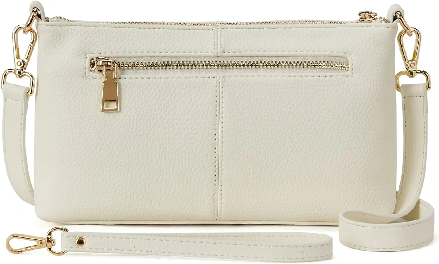 BOSTANTEN Small Crossbody Purse Leather Wristlet Purses for Women with Zipper Pocket Casual Clutch Bags