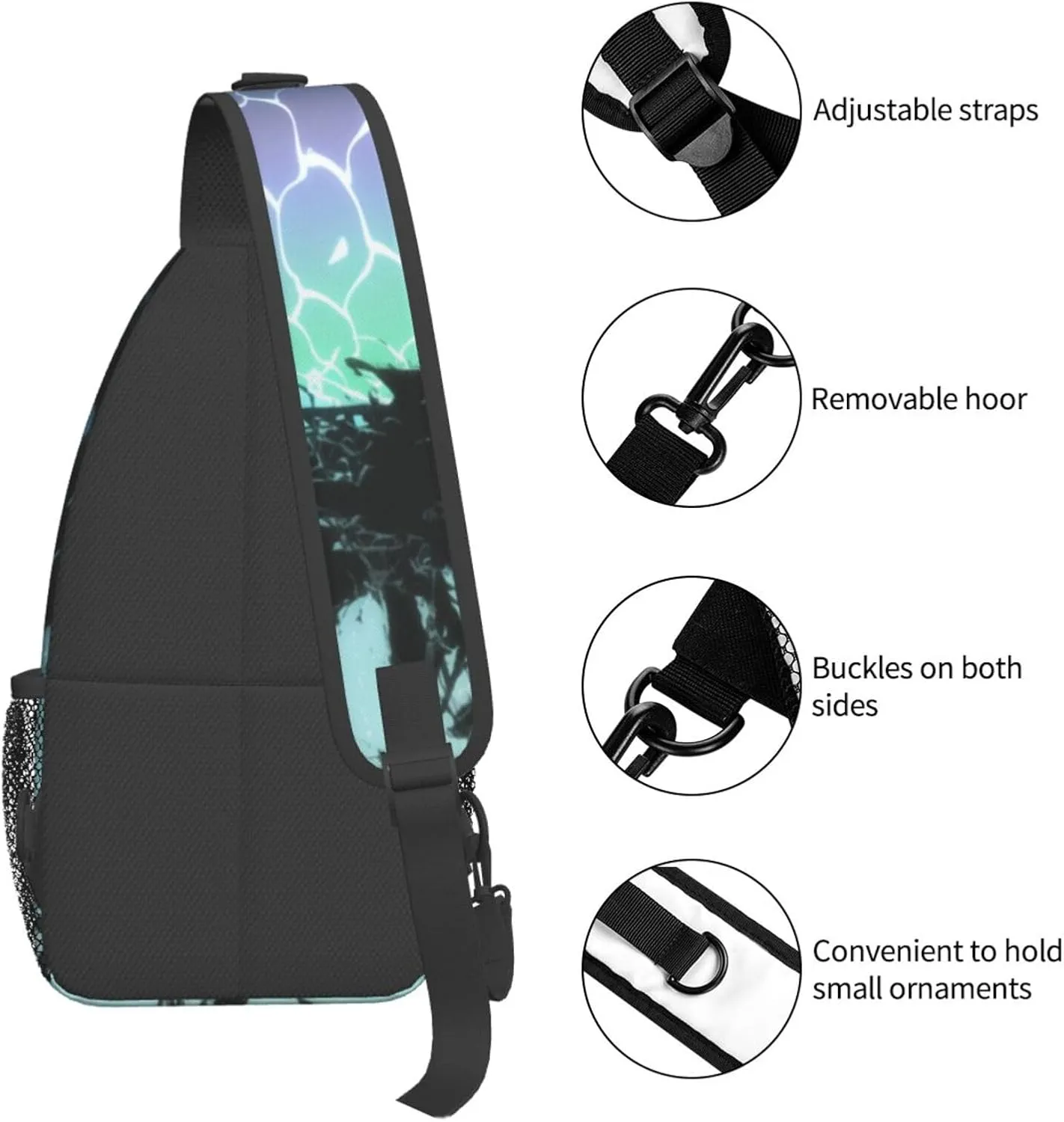 Botanical woven orbs Men's And Women's Small Crossbody Bags Chest Bags Daily Bags Are Suitable For Outdoor Hiking Trips