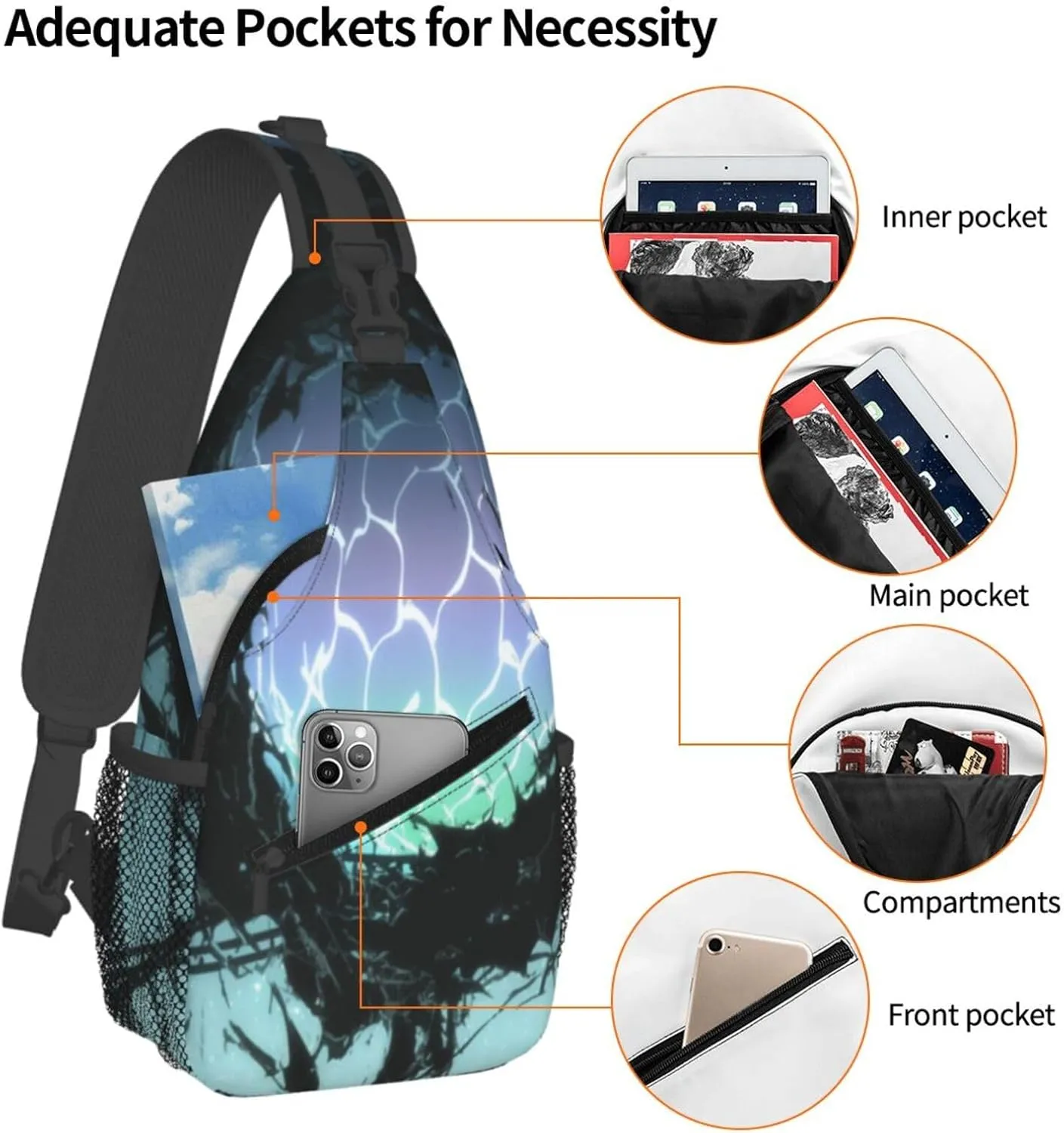 Botanical woven orbs Men's And Women's Small Crossbody Bags Chest Bags Daily Bags Are Suitable For Outdoor Hiking Trips