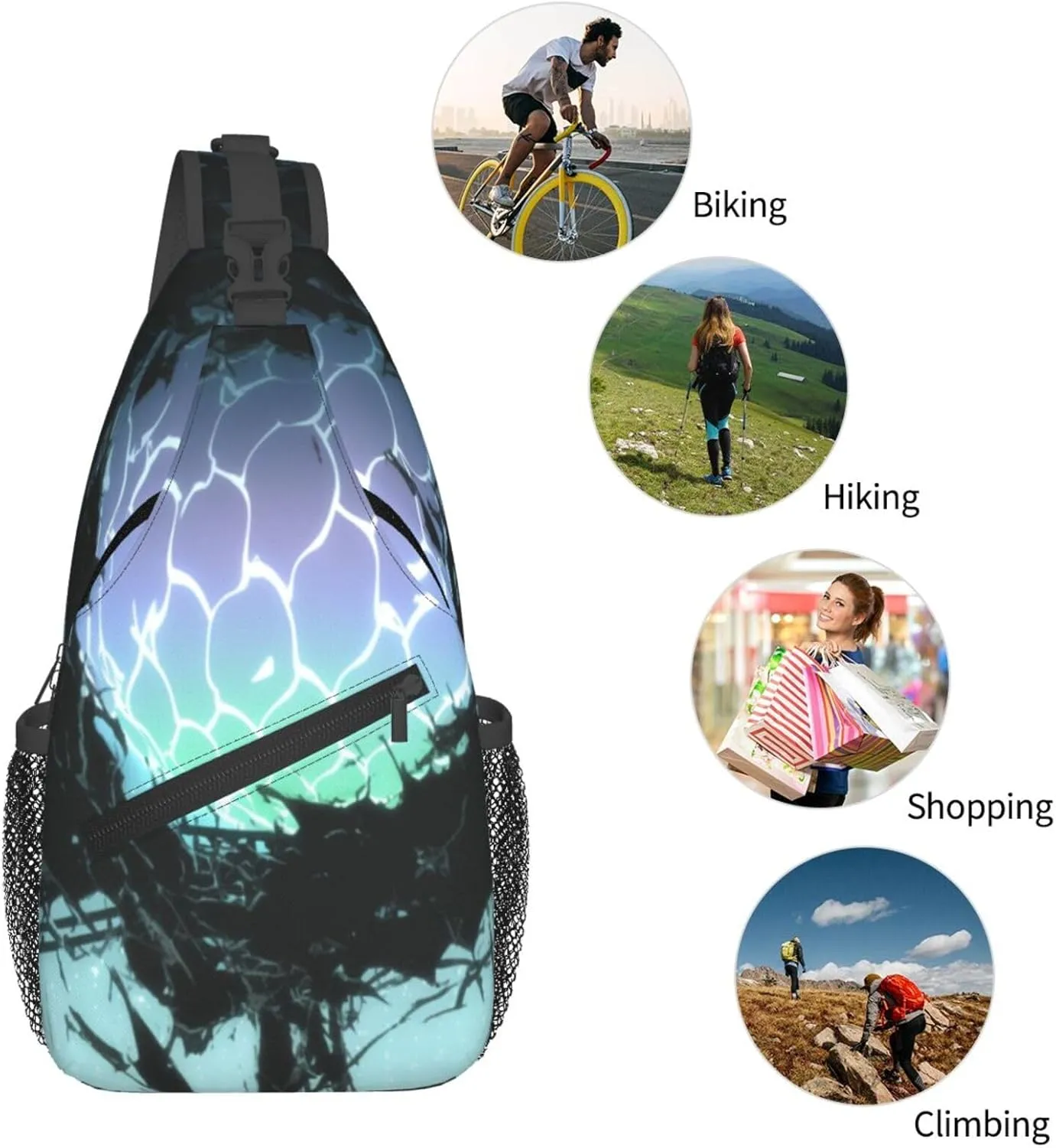 Botanical woven orbs Men's And Women's Small Crossbody Bags Chest Bags Daily Bags Are Suitable For Outdoor Hiking Trips