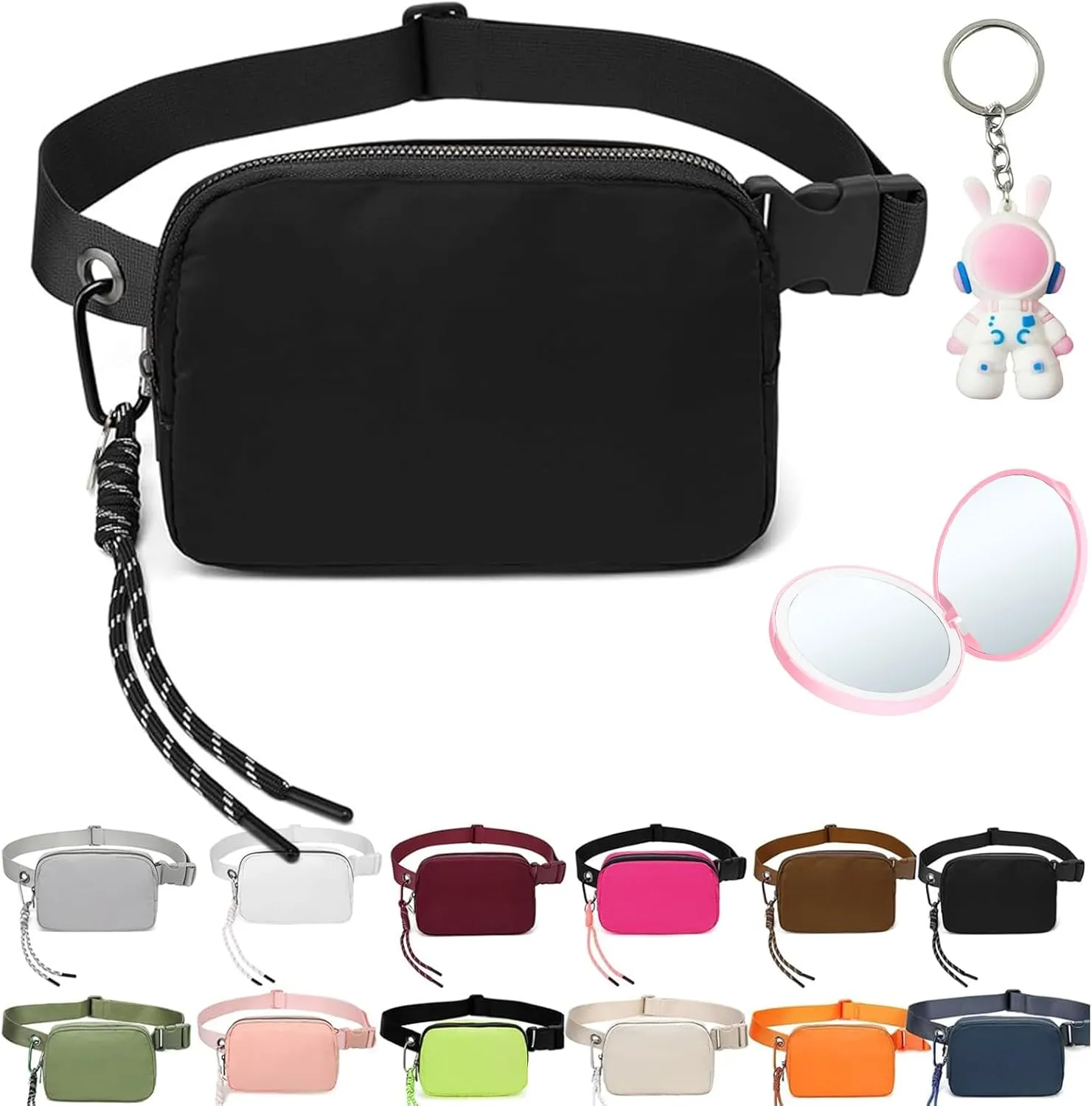 Bovagu Crossbody,Duo Iris 57" Long Strap Crossbody Bag,Small Crossbody Purse with Adjustable Strap,Fashion Waist Packs