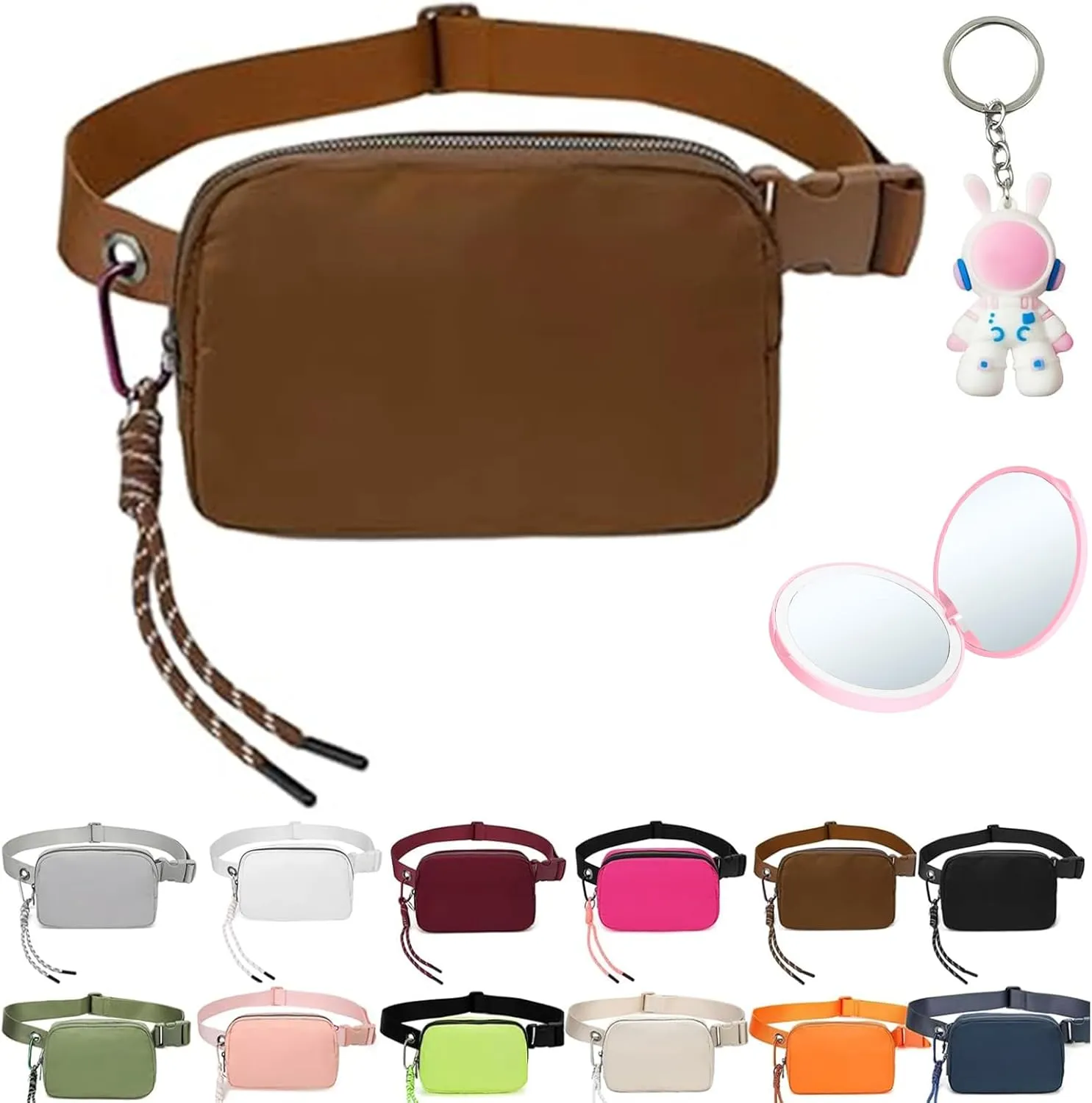 Bovagu Crossbody,Duo Iris 57" Long Strap Crossbody Bag,Small Crossbody Purse with Adjustable Strap,Fashion Waist Packs