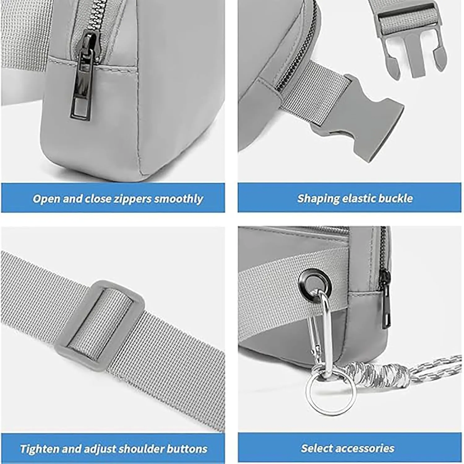 Bovagu Crossbody,Duo Iris 57" Long Strap Crossbody Bag,Small Crossbody Purse with Adjustable Strap,Fashion Waist Packs