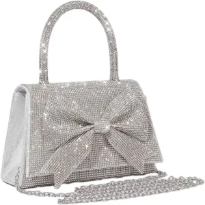 Bow Purse Women Rhinestone Bow Handbag Aesthetic Coquette Bag Girls Trendy Evening Bag Valentine's Day Gifts