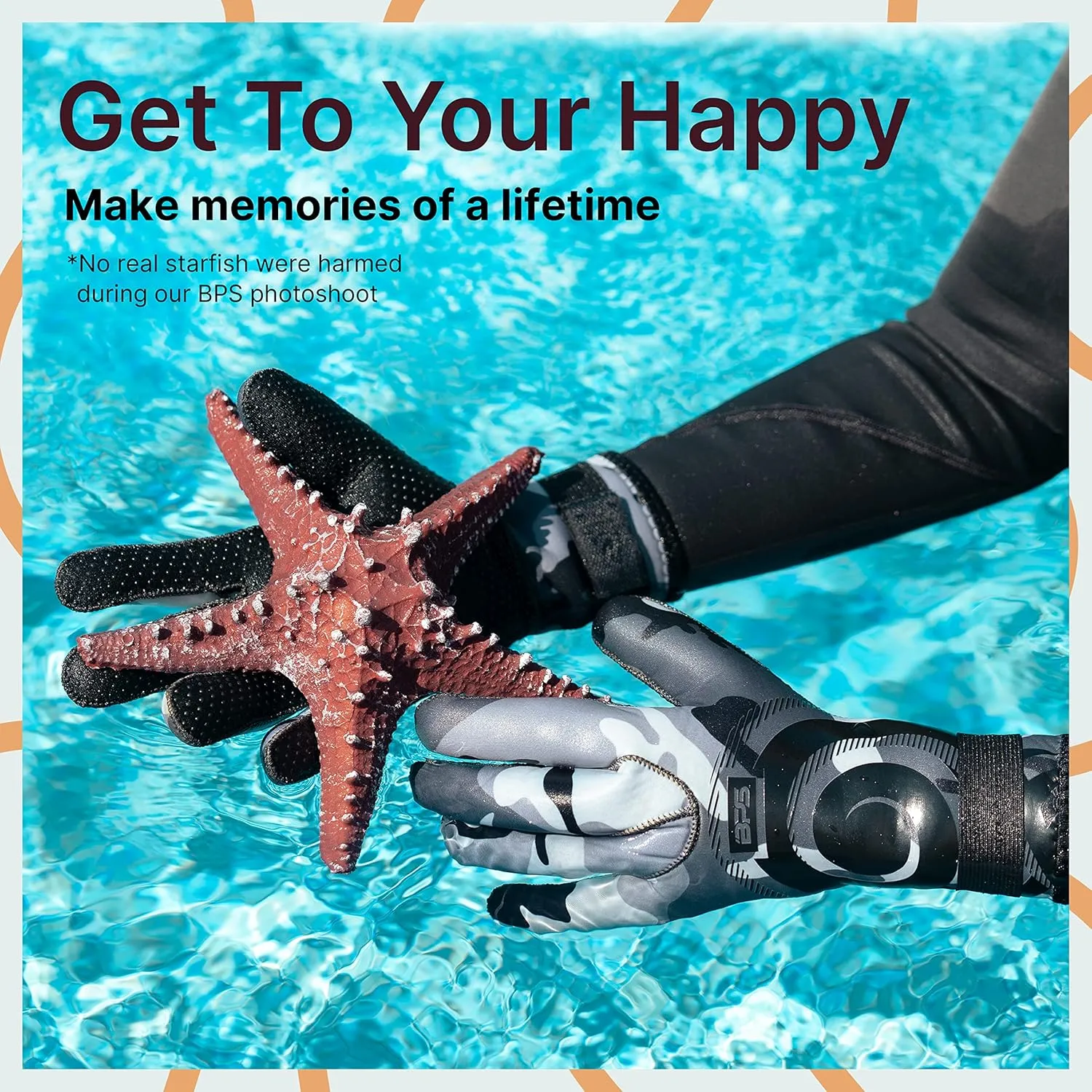 BPS Neoprene Gloves 3mm 5mm Five Finger - for Wetsuit Scuba Diving Gloves Snorkeling Kayaking Surfing Sailing Fishing Canoe Winter Any Water Sports Men Women