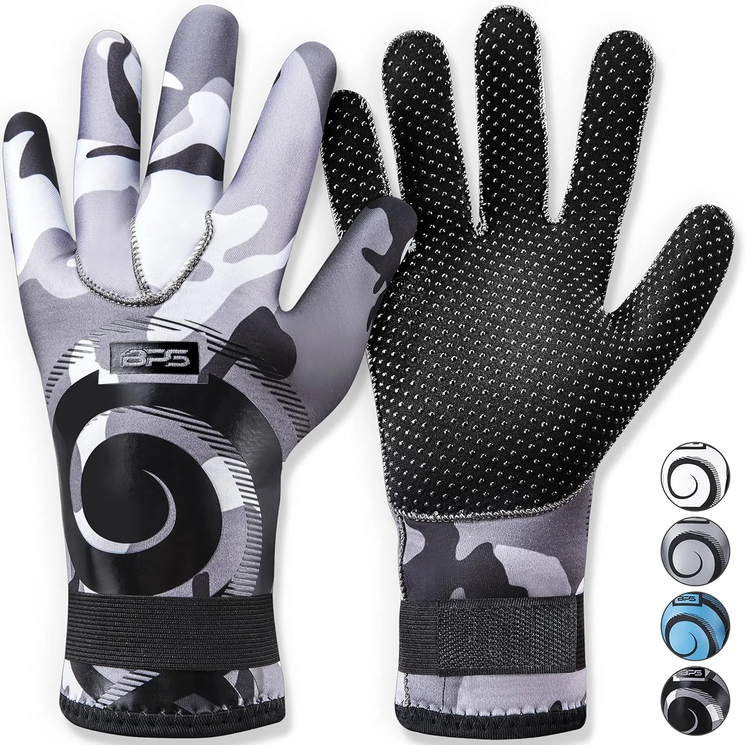 BPS Neoprene Gloves 3mm 5mm Five Finger - for Wetsuit Scuba Diving Gloves Snorkeling Kayaking Surfing Sailing Fishing Canoe Winter Any Water Sports Men Women