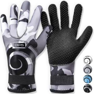 BPS Neoprene Gloves 3mm 5mm Five Finger - for Wetsuit Scuba Diving Gloves Snorkeling Kayaking Surfing Sailing Fishing Canoe Winter Any Water Sports Men Women