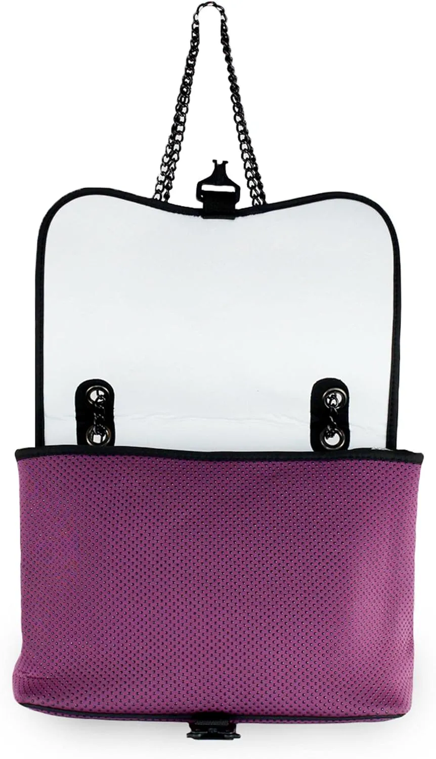 Brand Flap Crossbody Bag- Neoprene, Adjustable Straps, Water Resistant, Machine Washable, Shoulder Purse for Women
