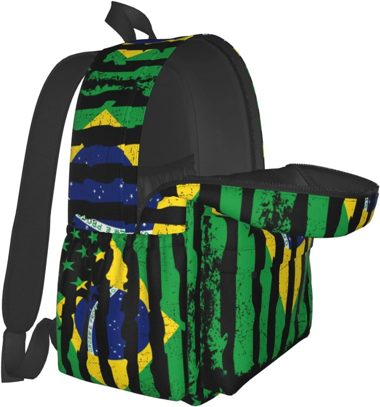 Brazilian American Pride Flag Brazil Roots Laptop Backpack Work Travel Backpacks Business Rucksack Casual Outdoor Daypack with Adjustable Strap Bags for Sports Office Gym Hiking
